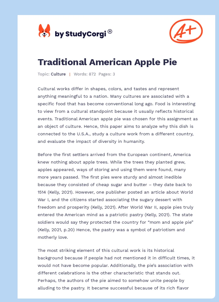 Traditional American Apple Pie. Page 1