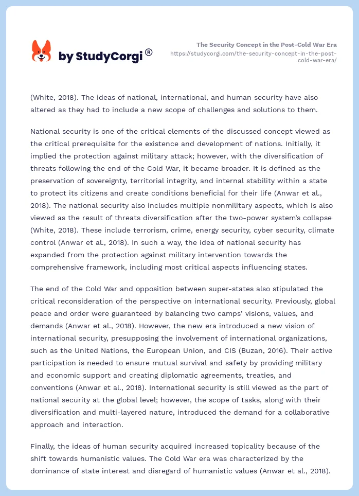 The Security Concept in the Post-Cold War Era. Page 2