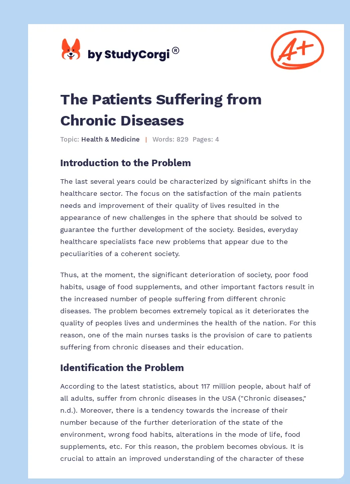 The Patients Suffering from Chronic Diseases. Page 1