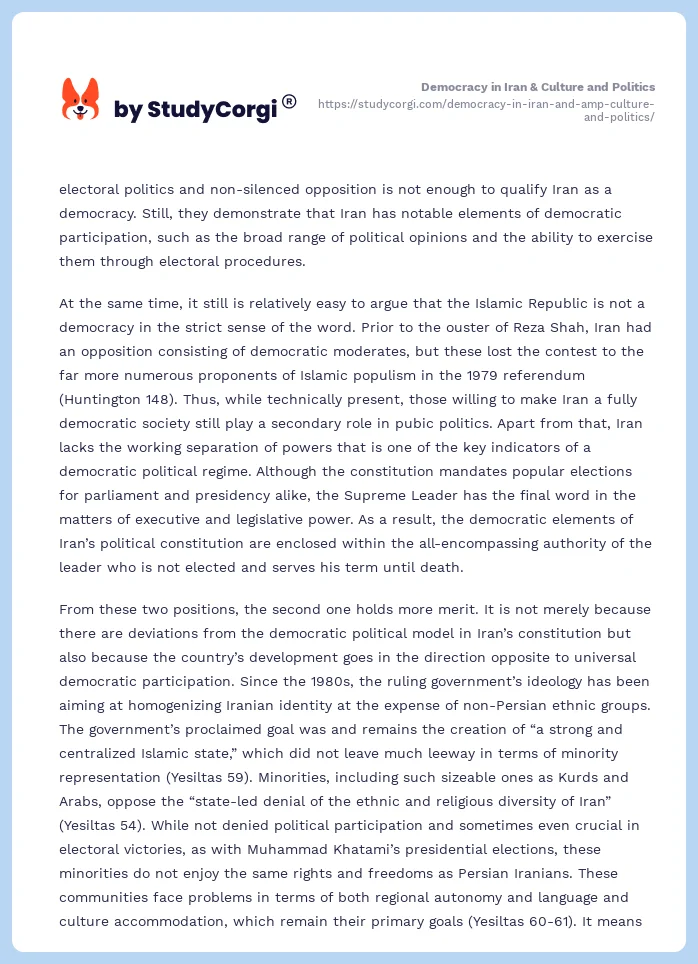 Democracy in Iran & Culture and Politics. Page 2