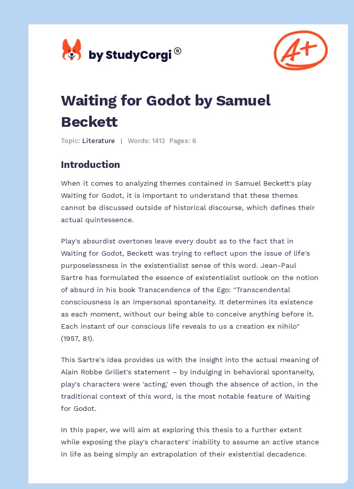 Waiting for Godot by Samuel Beckett. Page 1