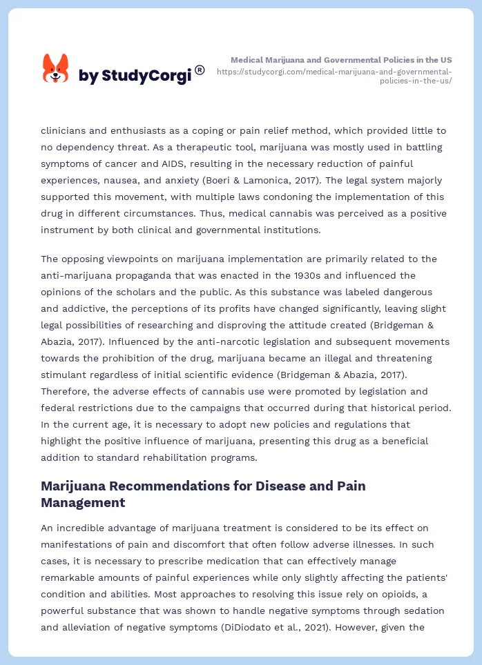Medical Marijuana and Governmental Policies in the US. Page 2