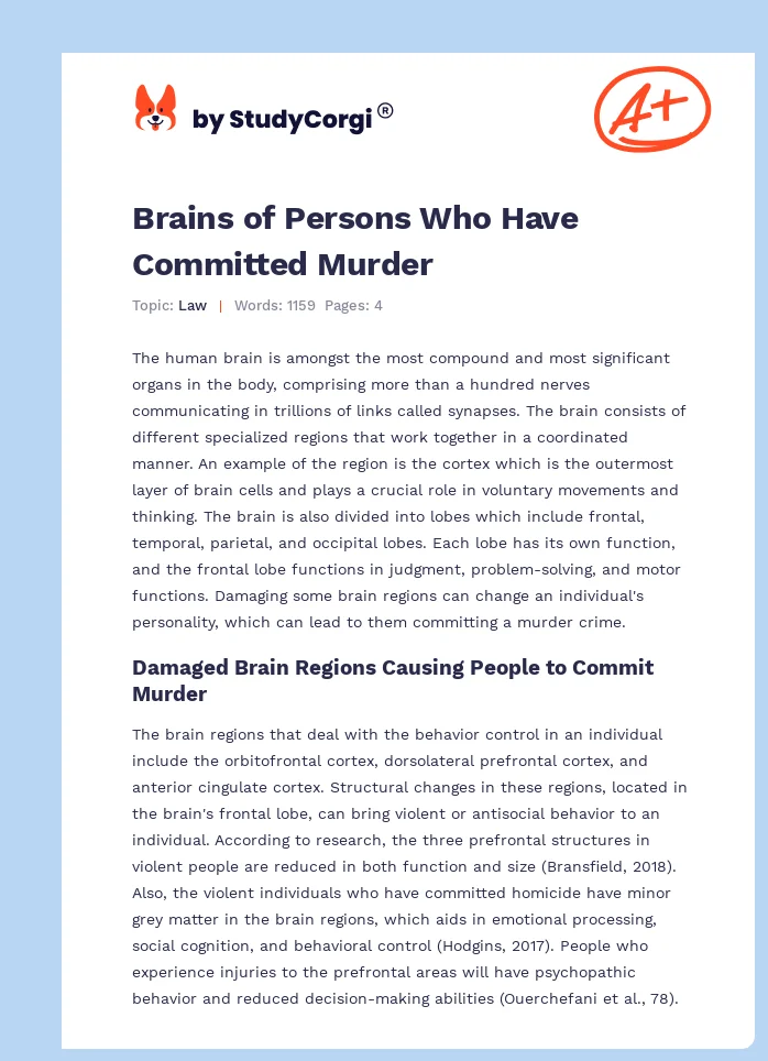 Brains of Persons Who Have Committed Murder. Page 1
