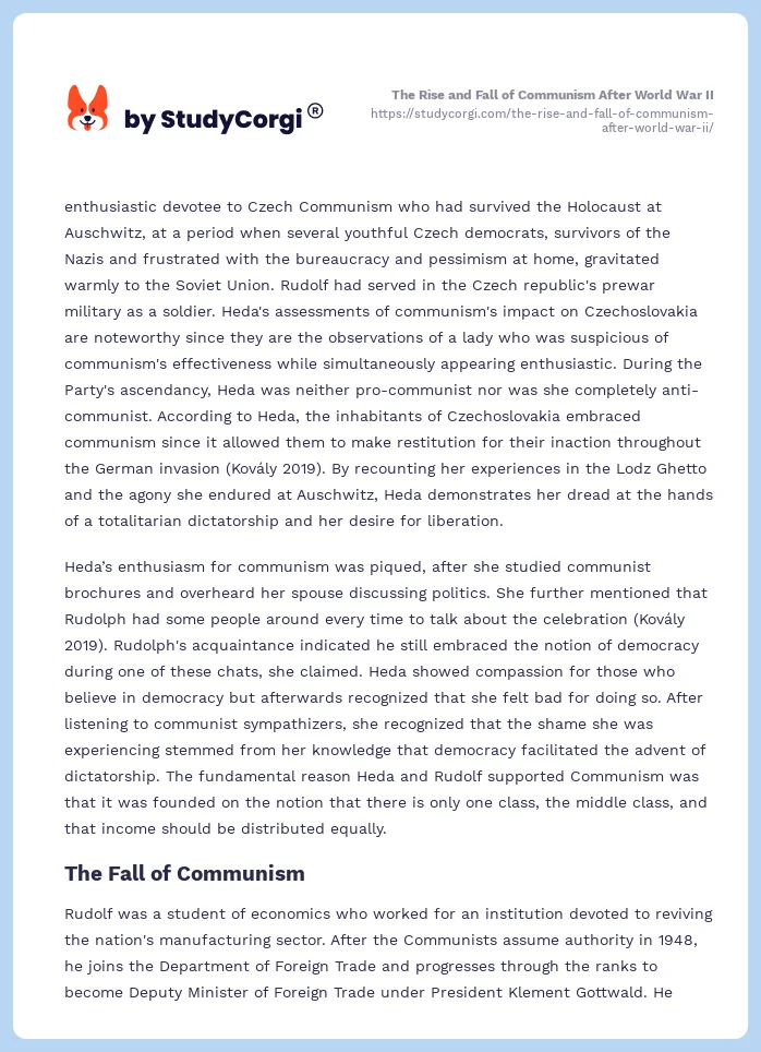 The Rise and Fall of Communism After World War II. Page 2