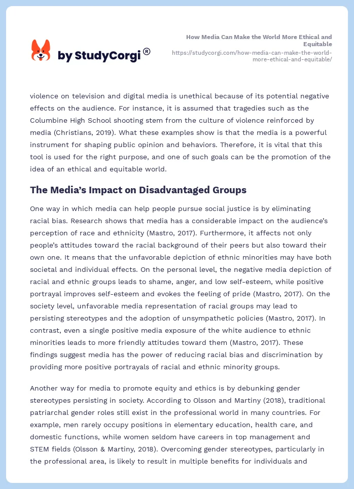 How Media Can Make the World More Ethical and Equitable. Page 2
