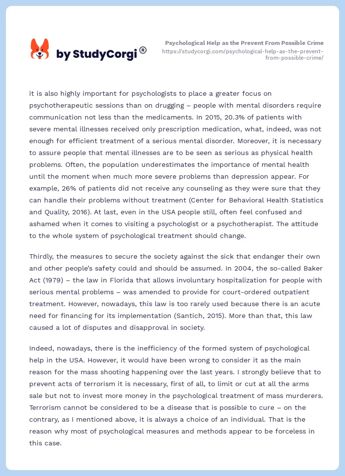 Psychological Help as the Prevent From Possible Crime. Page 2