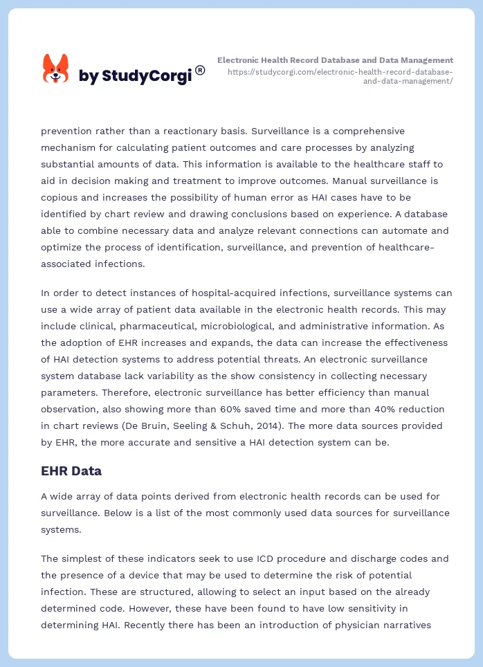 Electronic Health Record Database and Data Management. Page 2