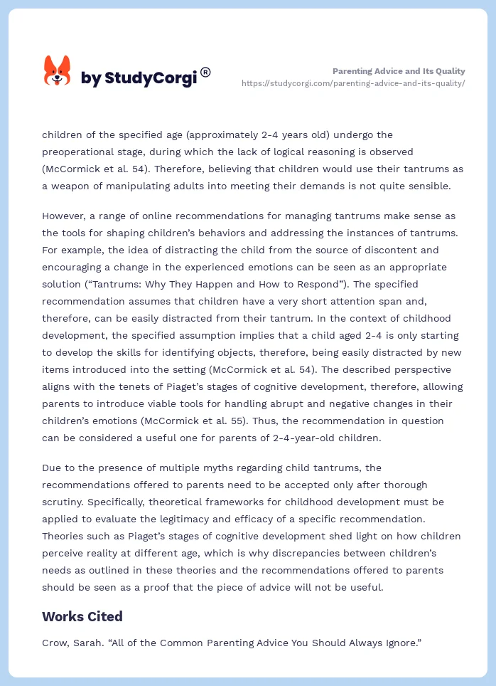 Parenting Advice and Its Quality. Page 2