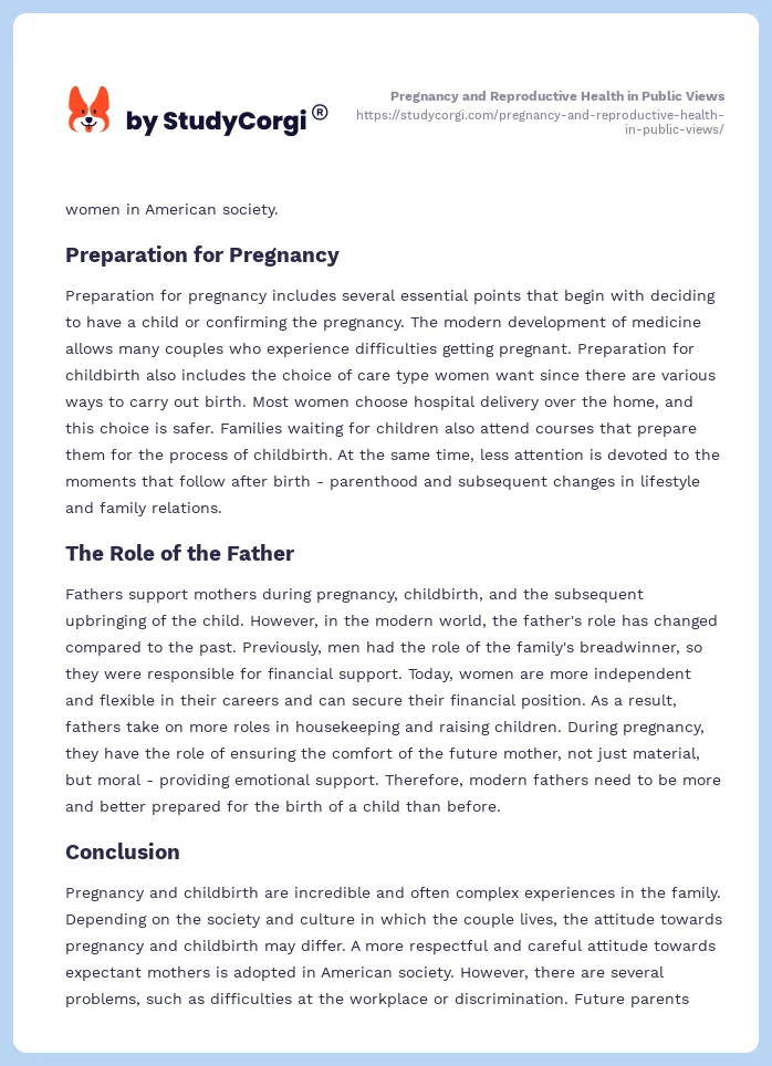 Pregnancy and Reproductive Health in Public Views. Page 2