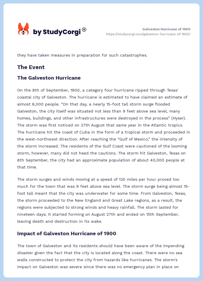Galveston Hurricane of 1900. Page 2