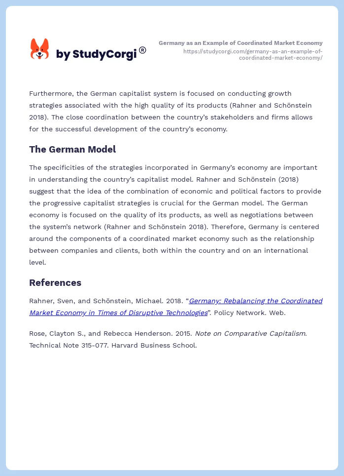 Germany as an Example of Coordinated Market Economy. Page 2