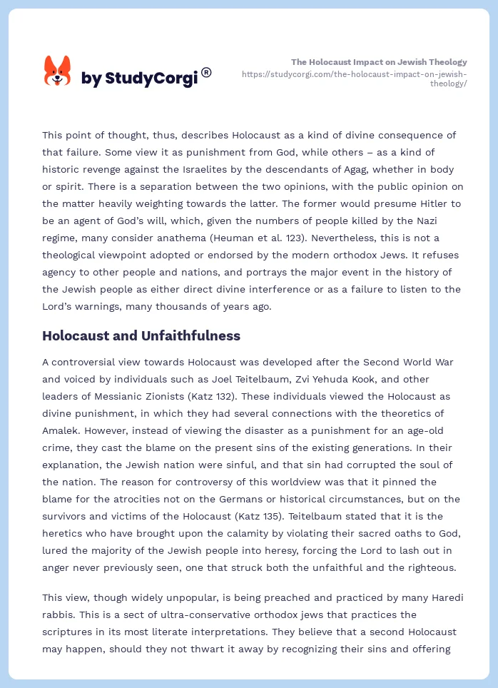 The Holocaust Impact on Jewish Theology. Page 2