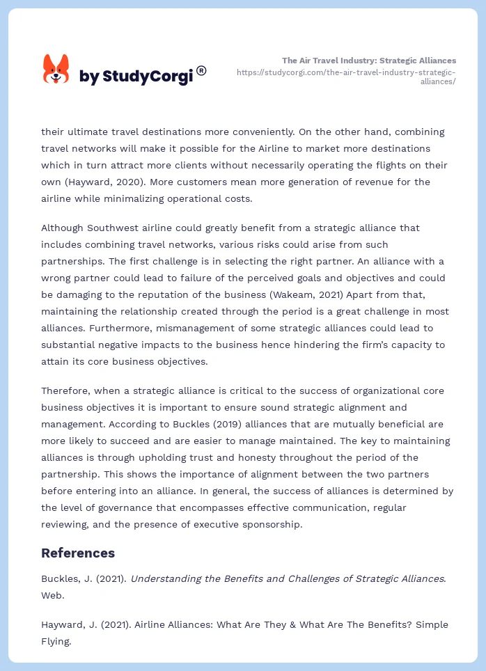 The Air Travel Industry: Strategic Alliances. Page 2