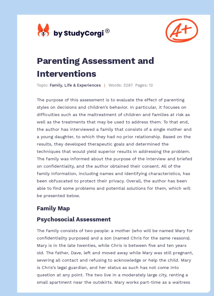 Parenting Assessment and Interventions. Page 1