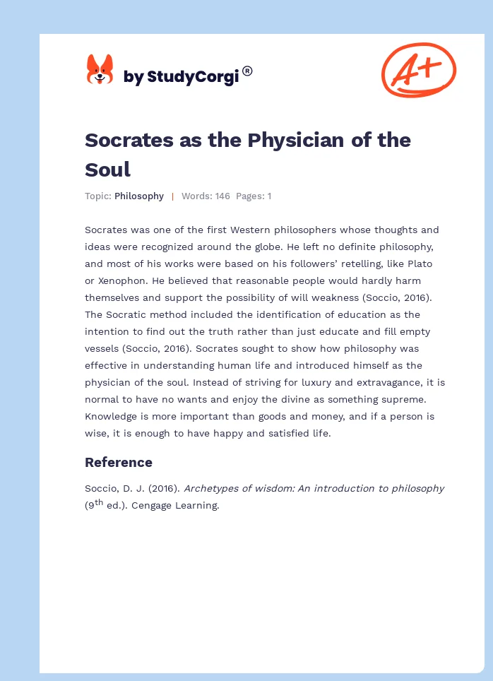 Socrates as the Physician of the Soul. Page 1