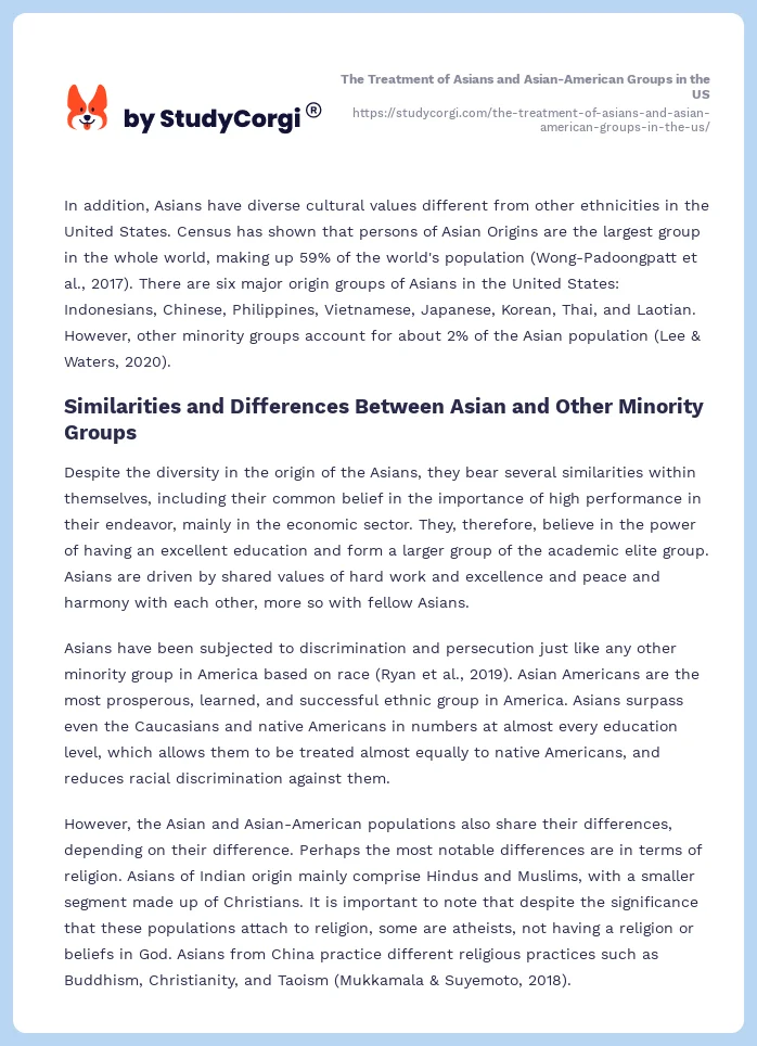 The Treatment of Asians and Asian-American Groups in the US. Page 2