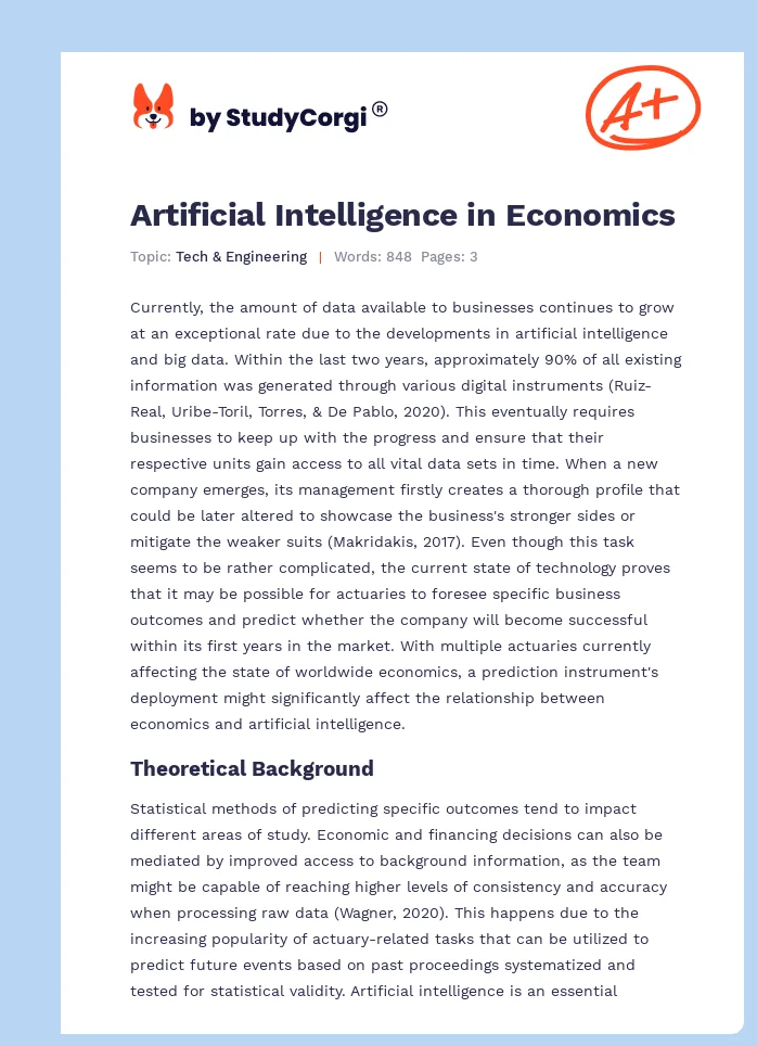 Artificial Intelligence in Economics. Page 1