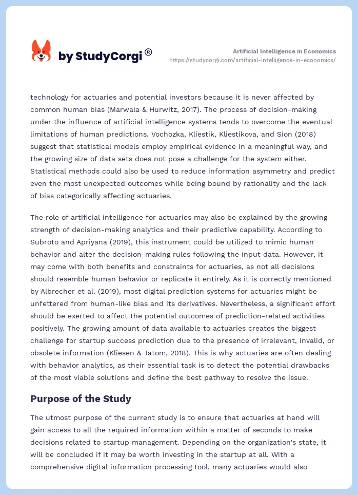 Artificial Intelligence in Economics. Page 2