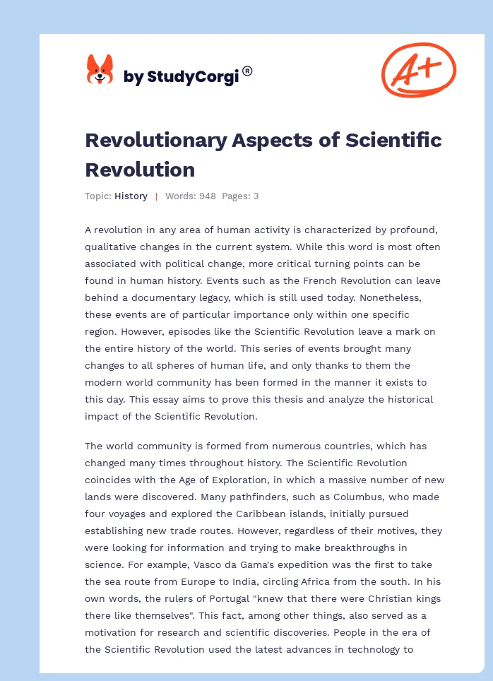 Revolutionary Aspects of Scientific Revolution. Page 1