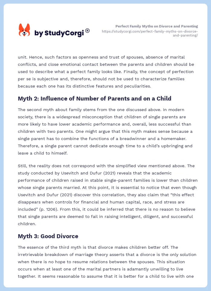 Perfect Family Myths on Divorce and Parenting. Page 2