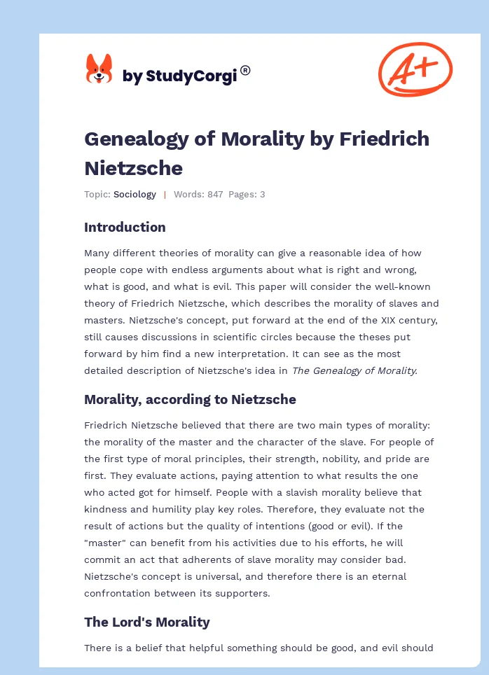 Genealogy of Morality by Friedrich Nietzsche. Page 1