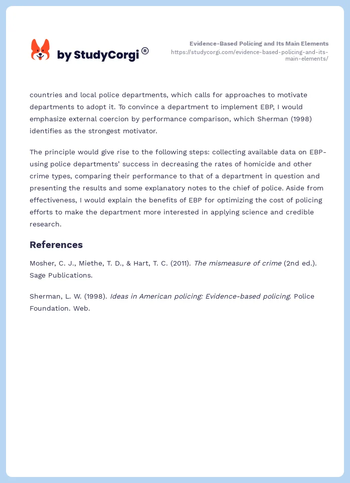 Evidence-Based Policing and Its Main Elements. Page 2