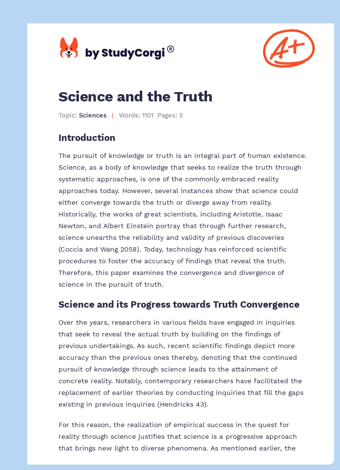 Science and the Truth. Page 1