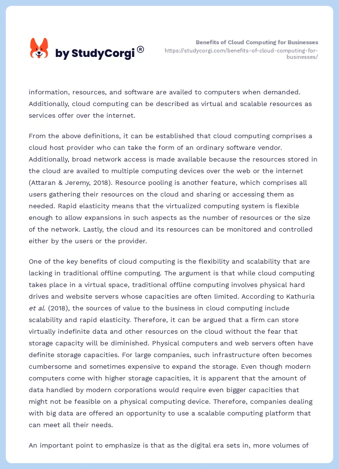 Benefits of Cloud Computing for Businesses. Page 2