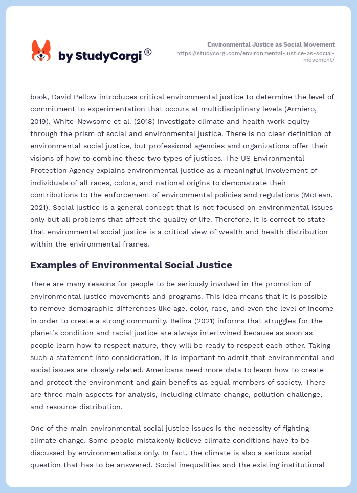 Environmental Justice as Social Movement. Page 2