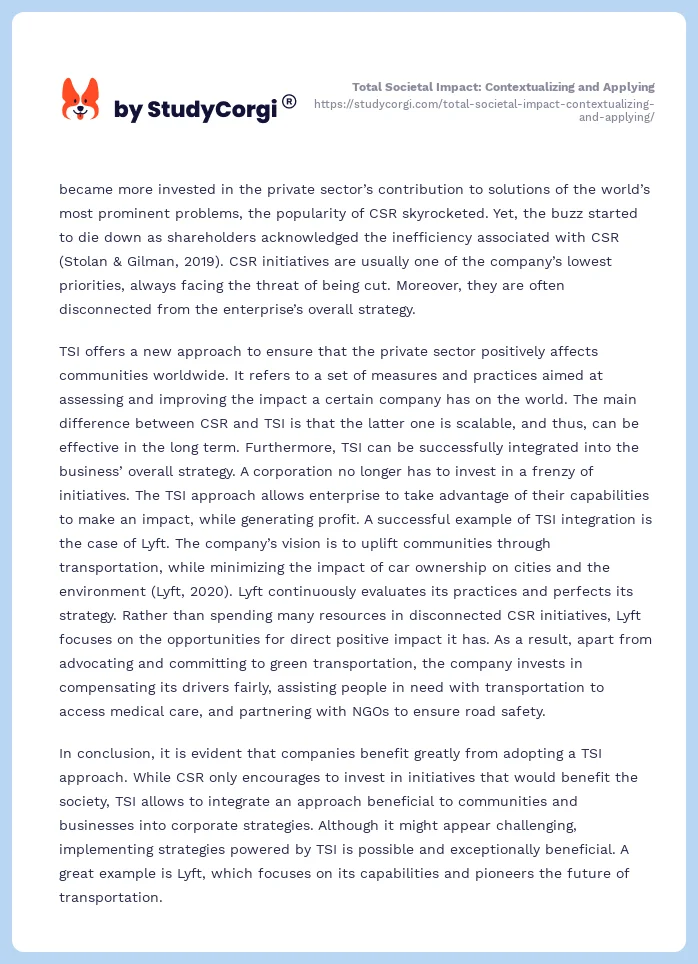 Total Societal Impact: Contextualizing and Applying. Page 2