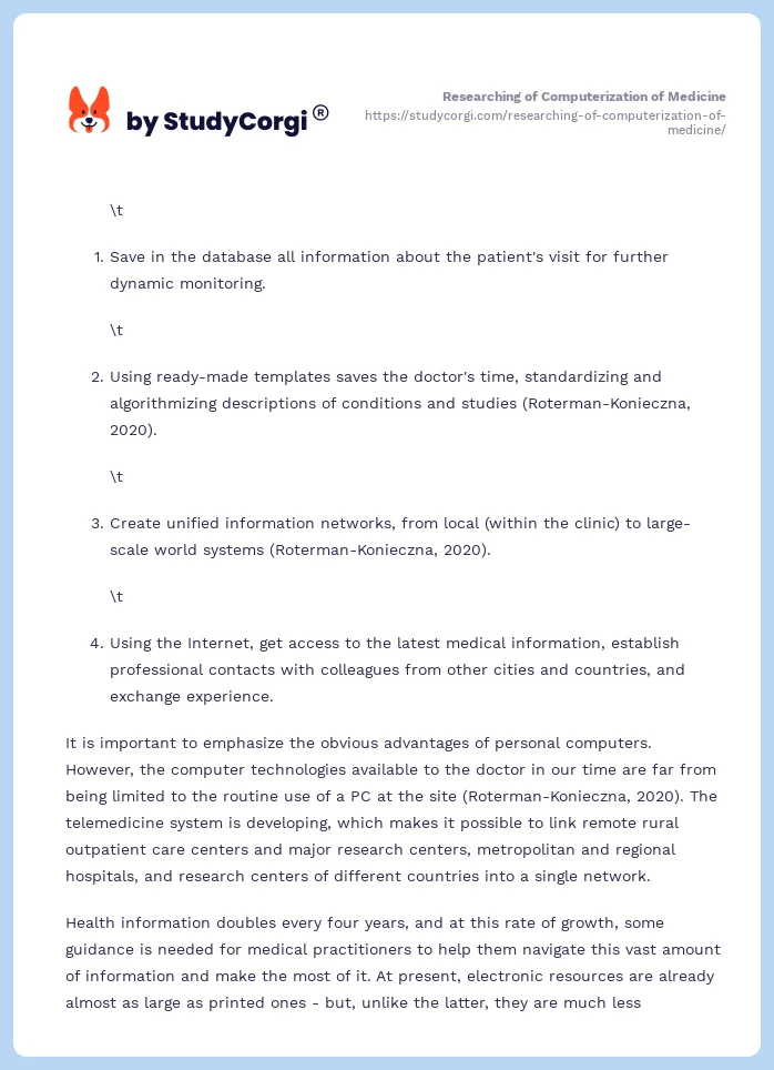 Researching of Computerization of Medicine. Page 2