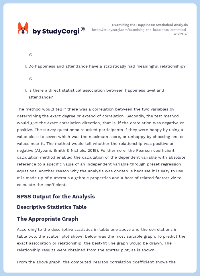 Examining the Happiness: Statistical Analysis. Page 2