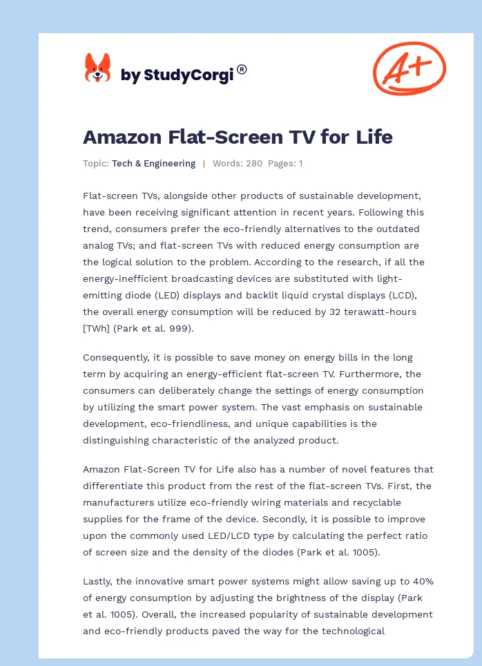 Amazon Flat-Screen TV for Life. Page 1