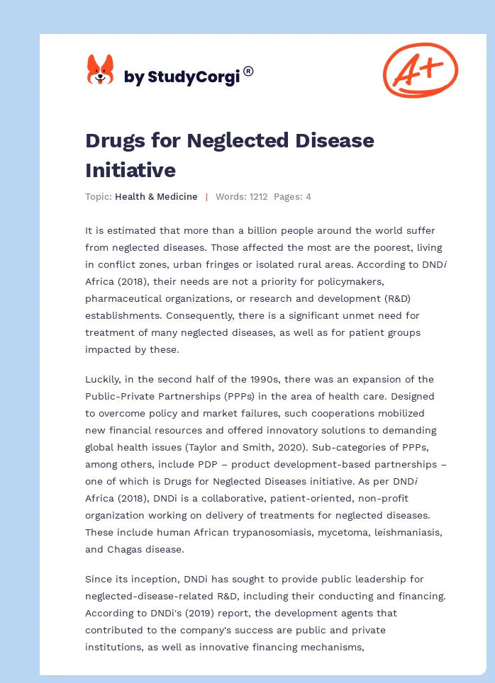 Drugs for Neglected Disease Initiative. Page 1