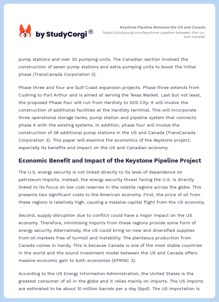 Keystone Pipeline Between the US and Canada. Page 2