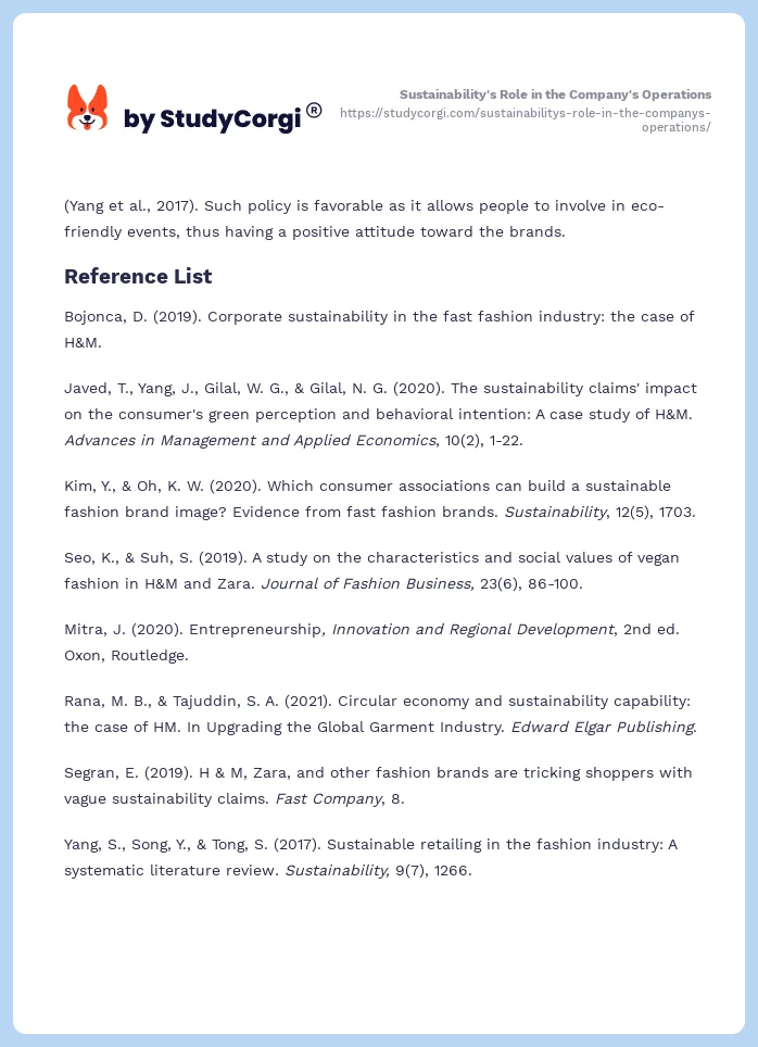 Sustainability's Role in the Company's Operations. Page 2