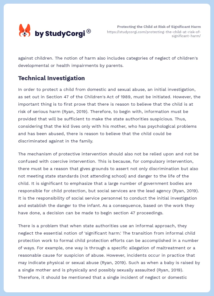 Protecting the Child at Risk of Significant Harm. Page 2