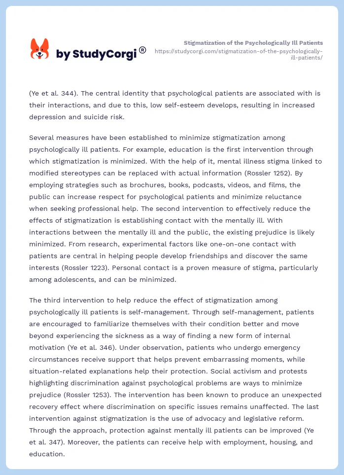Stigmatization of the Psychologically Ill Patients. Page 2