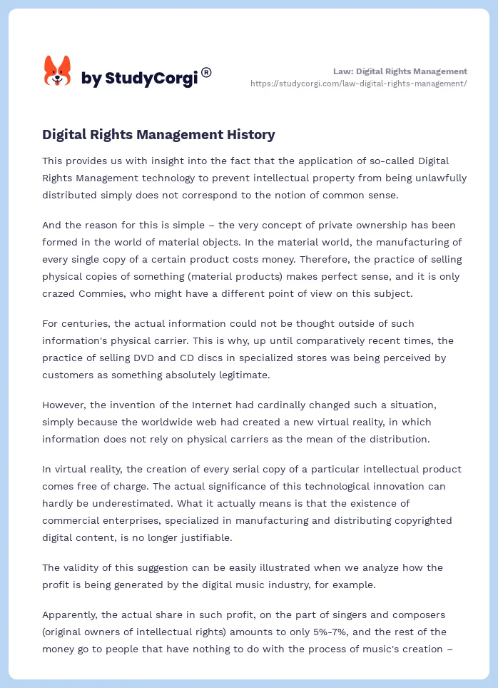 Law: Digital Rights Management. Page 2