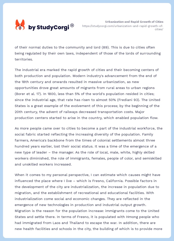 Urbanization and Rapid Growth of Cities. Page 2