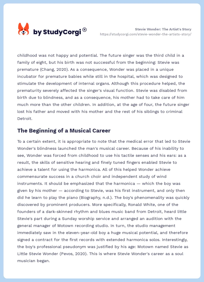 Stevie Wonder: The Artist's Story. Page 2