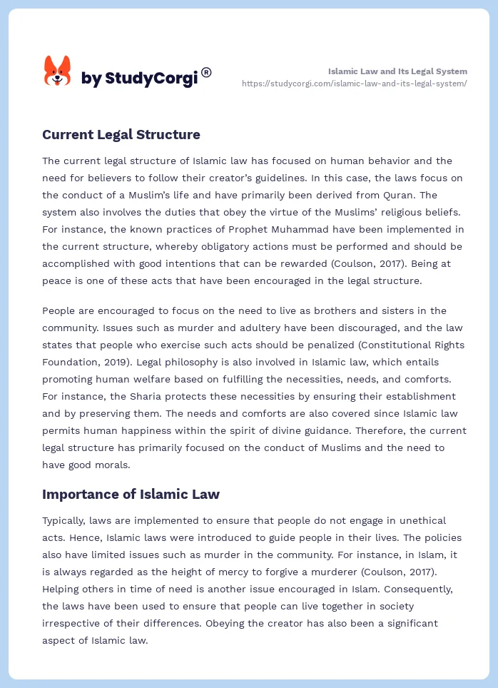 Islamic Law and Its Legal System. Page 2