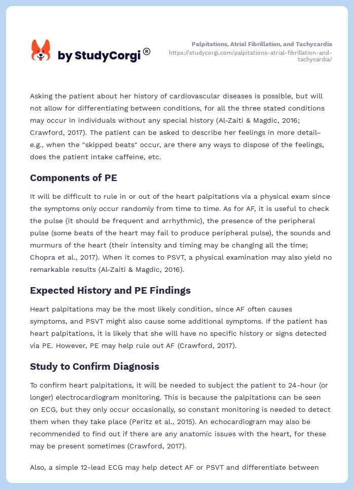 Palpitations, Atrial Fibrillation, and Tachycardia. Page 2