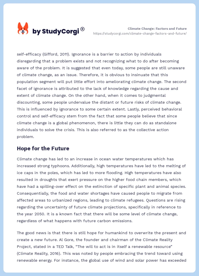 Climate Change: Factors and Future. Page 2