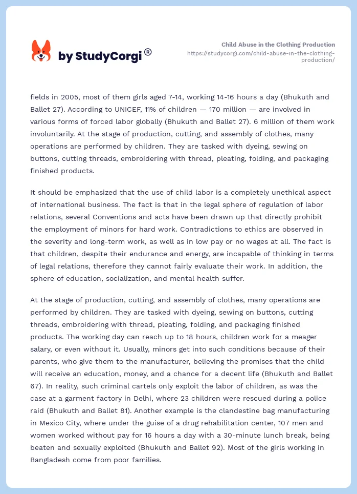 Child Abuse in the Clothing Production. Page 2