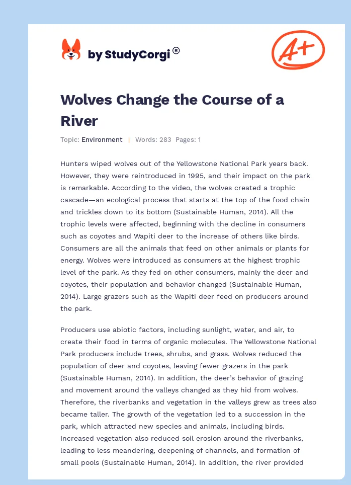 Wolves Change the Course of a River. Page 1