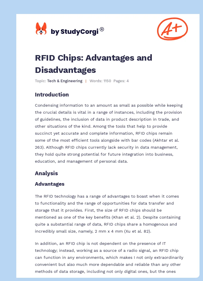RFID Chips: Advantages and Disadvantages. Page 1