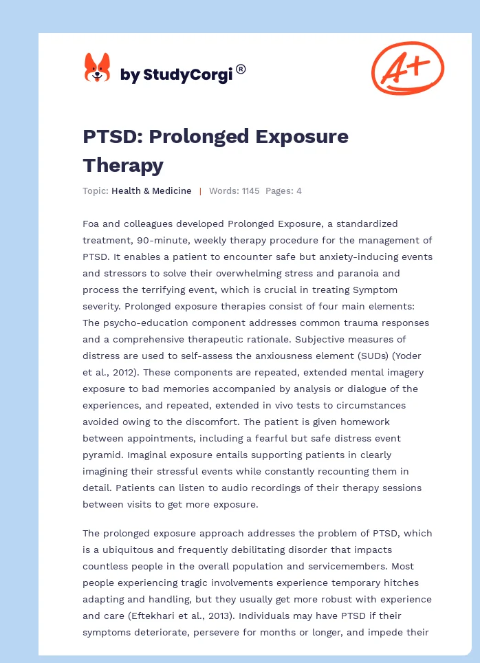 PTSD: Prolonged Exposure Therapy. Page 1