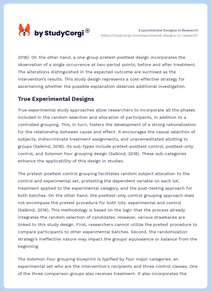 Experimental Designs in Research. Page 2