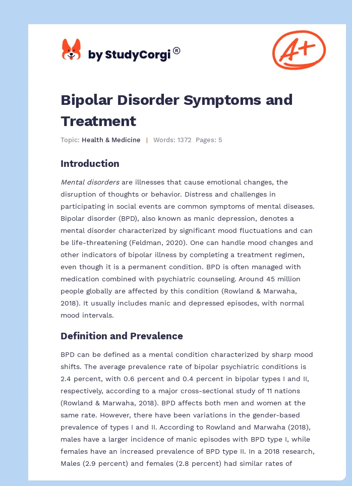 Bipolar Disorder Symptoms and Treatment. Page 1